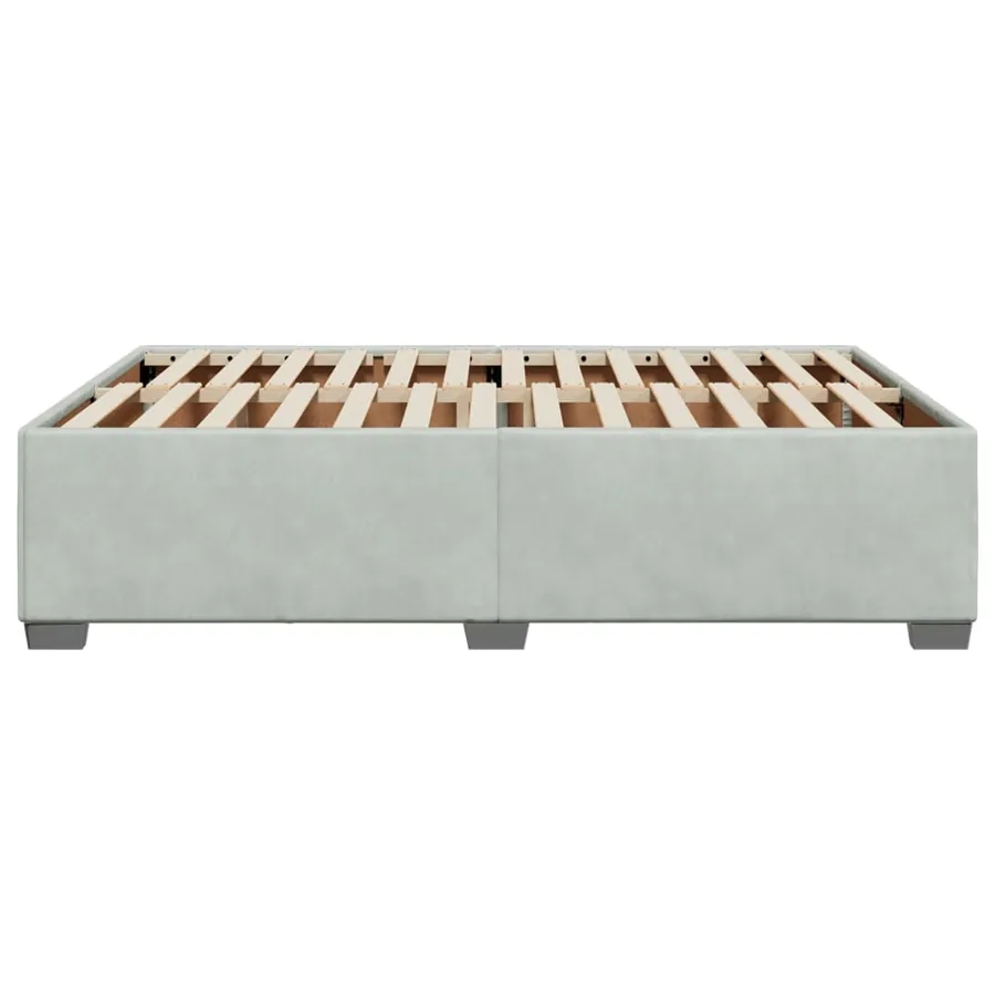 Cadre de lit sans matelas gris clair 140x200 cm velours - 5