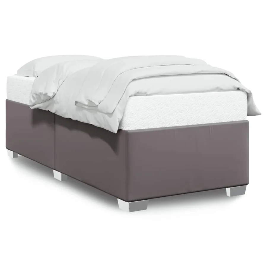 Cadre de lit sans matelas gris 100x200 cm similicuir - 2