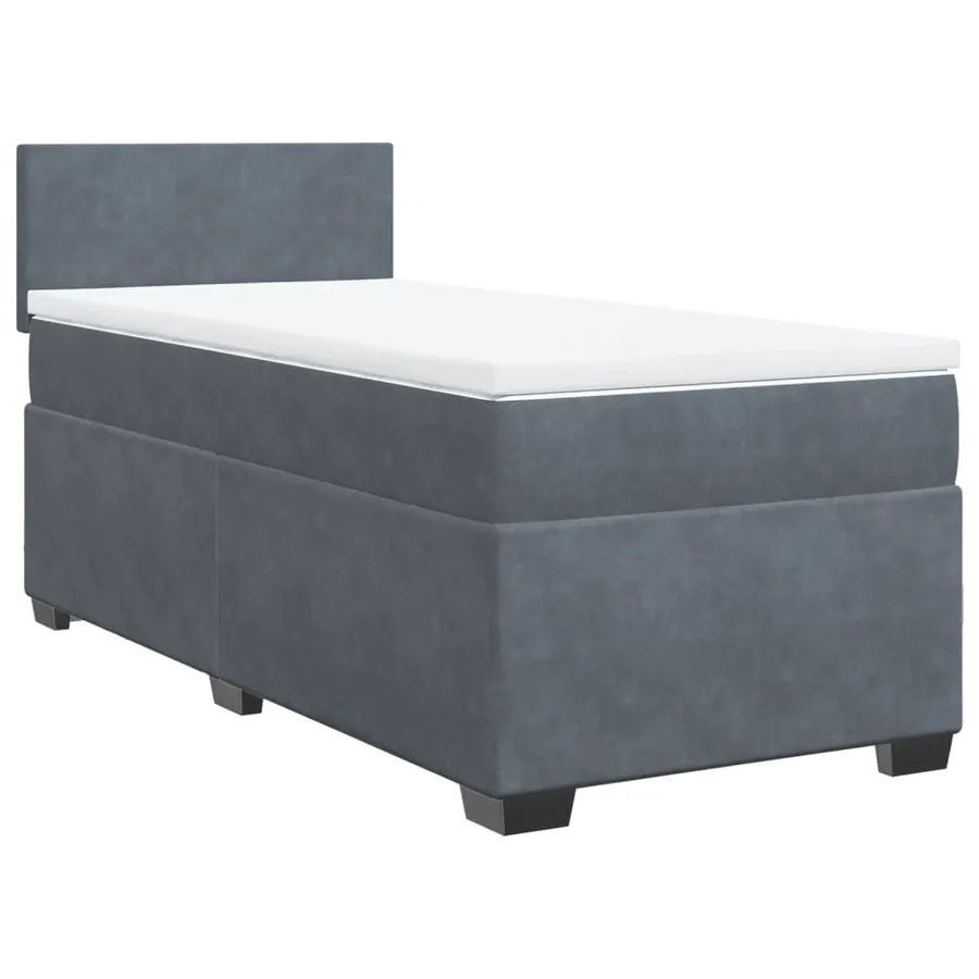 Sommier à lattes de lit et matelas Gris foncé 90x190 cm Velours - 3