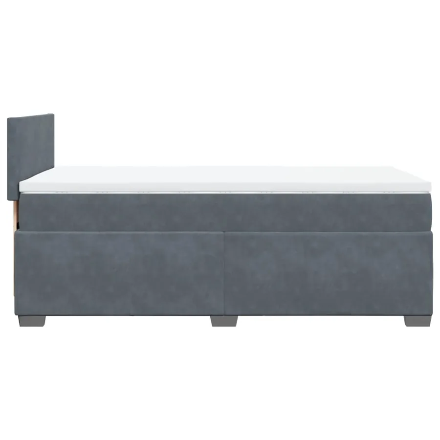 Sommier à lattes de lit et matelas Gris foncé 90x190 cm Velours - 7