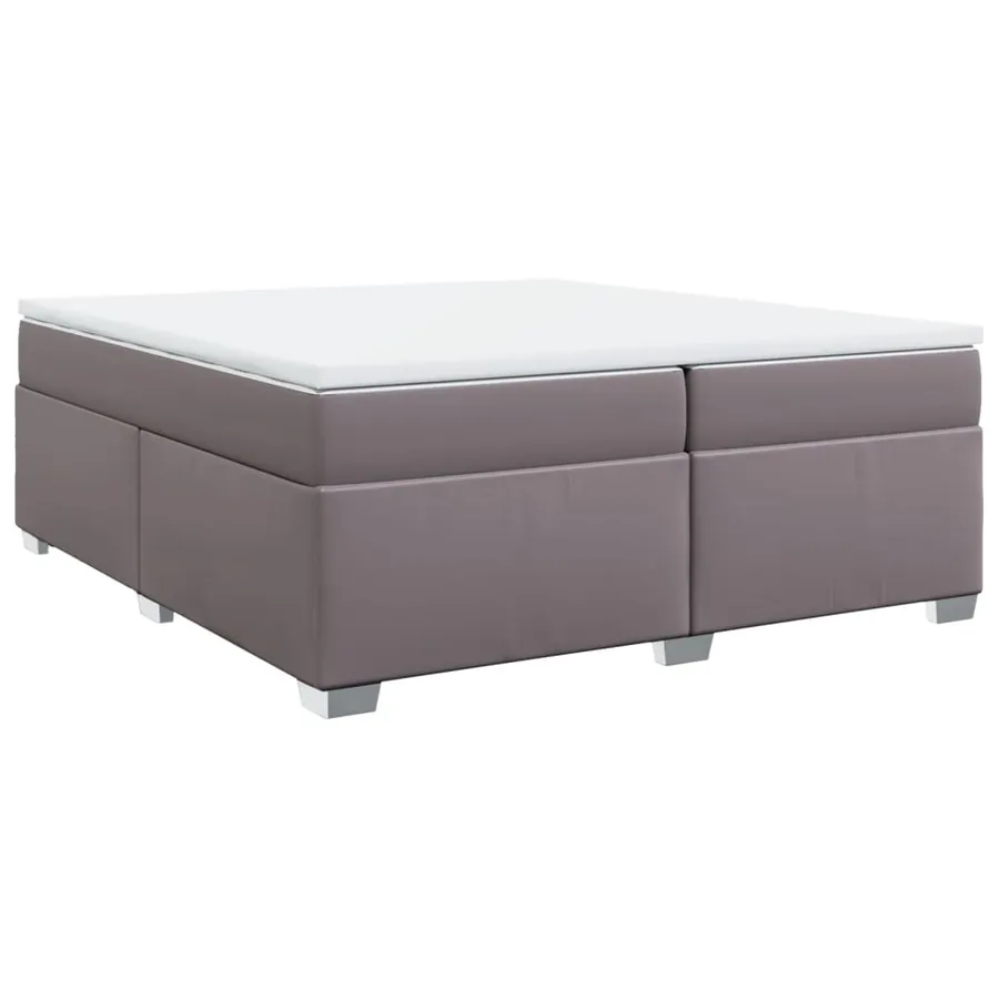 Sommier à lattes de lit avec matelas Gris 200x200 cm Similicuir - 2