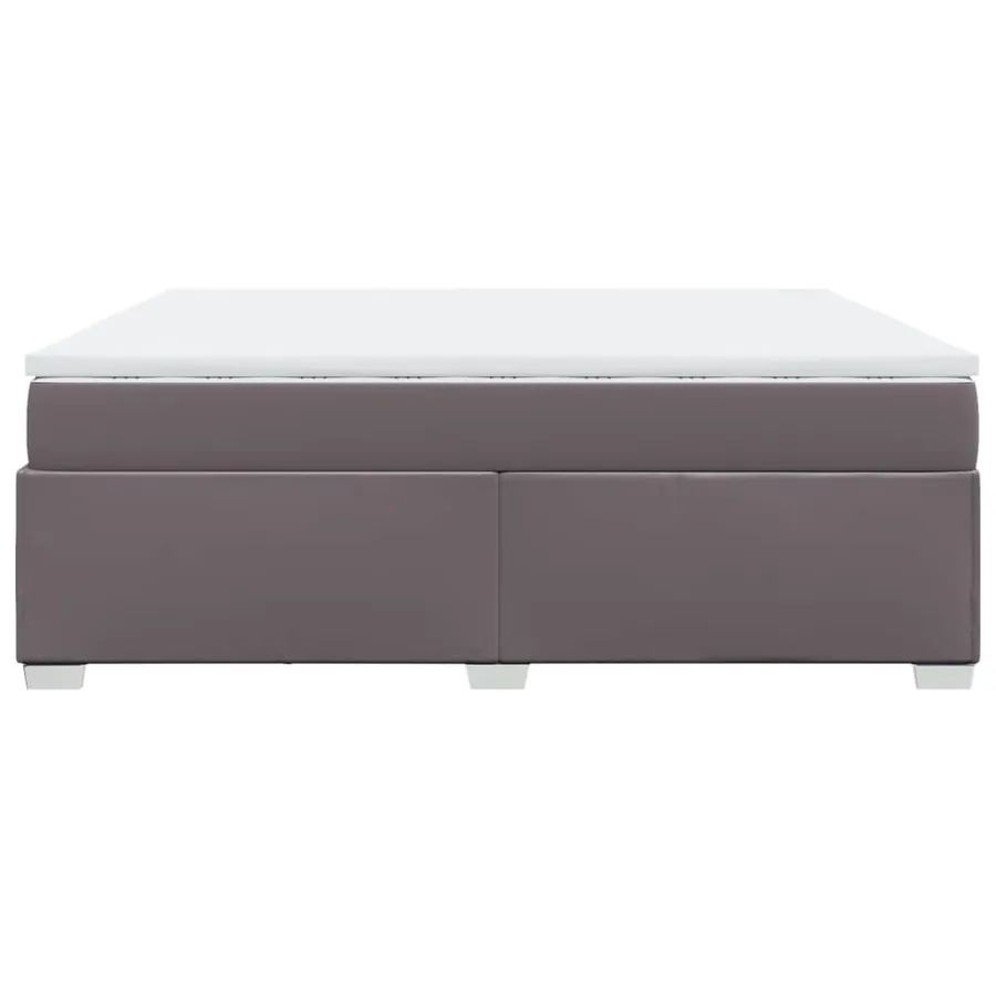 Sommier à lattes de lit avec matelas Gris 200x200 cm Similicuir - 8