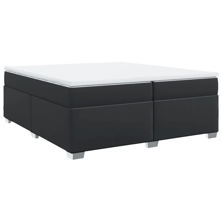 Sommier à lattes de lit avec matelas Noir 200x200 cm Similicuir - 2