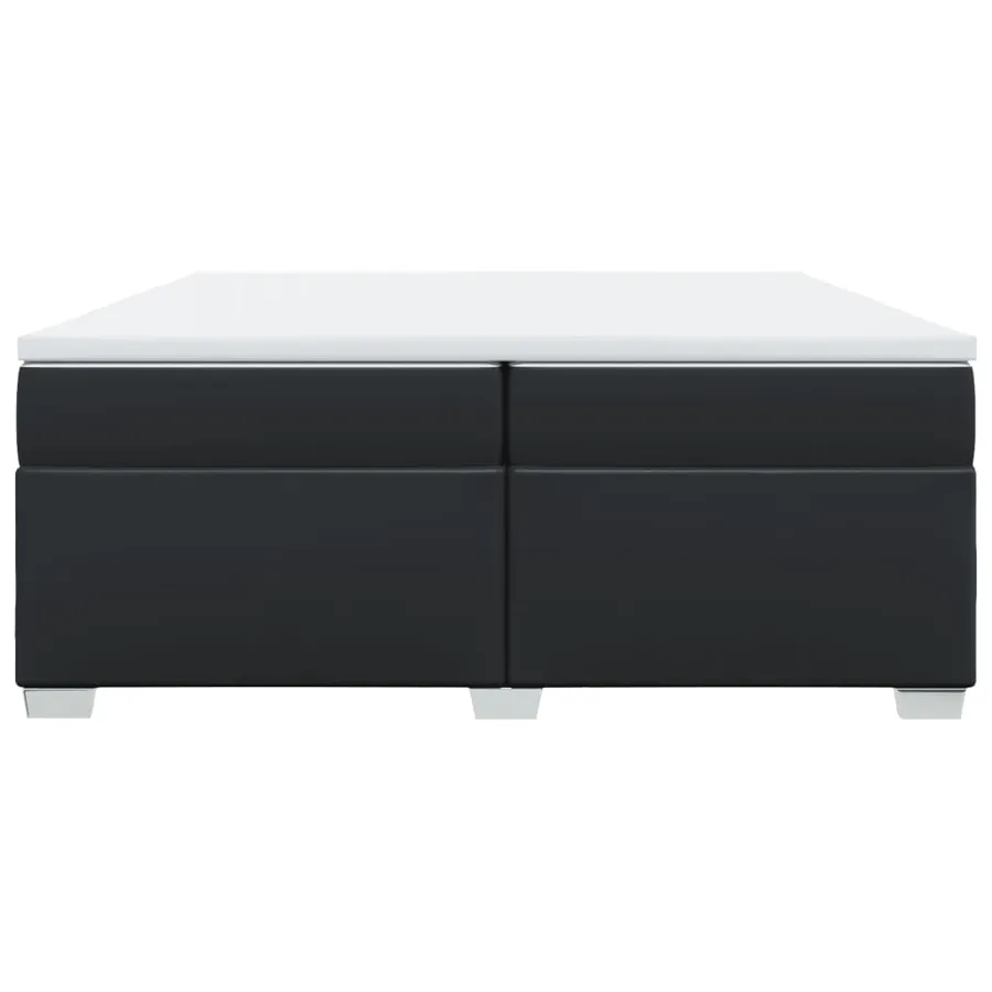 Sommier à lattes de lit avec matelas Noir 200x200 cm Similicuir - 4