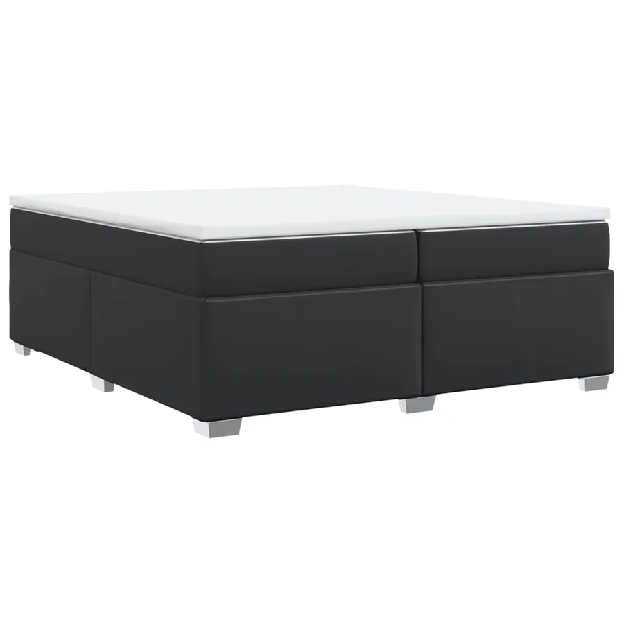 Sommier à lattes de lit avec matelas Noir 200x200 cm Similicuir - 9