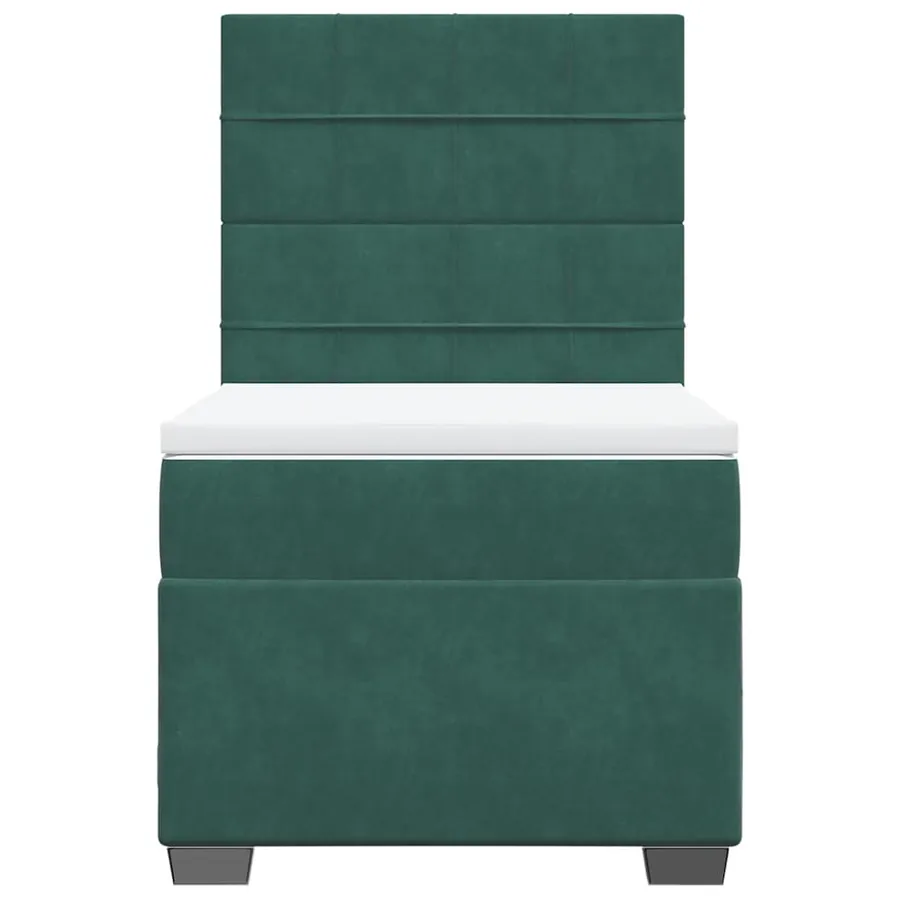 Sommier à lattes de lit avec matelas Vert foncé 90x190 cm - 4