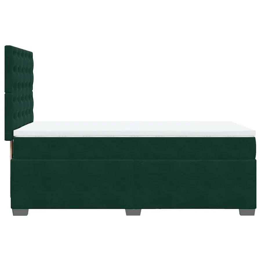 Sommier à lattes de lit et matelas Vert foncé 80x200 cm Velours - 9