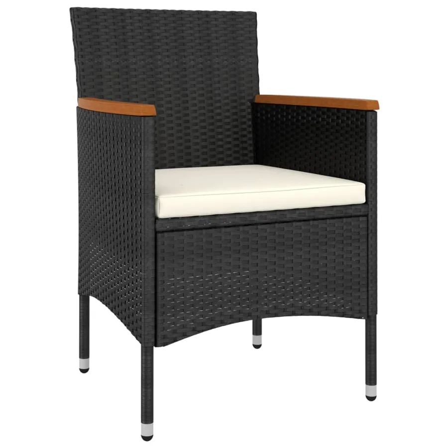Salon de jardin 5 pcs Résine tressée Noir - 3