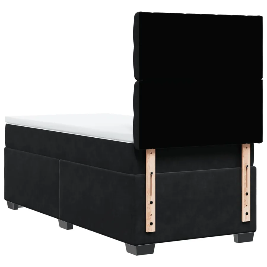 Sommier à lattes de lit avec matelas Noir 90x190 cm Velours - 10