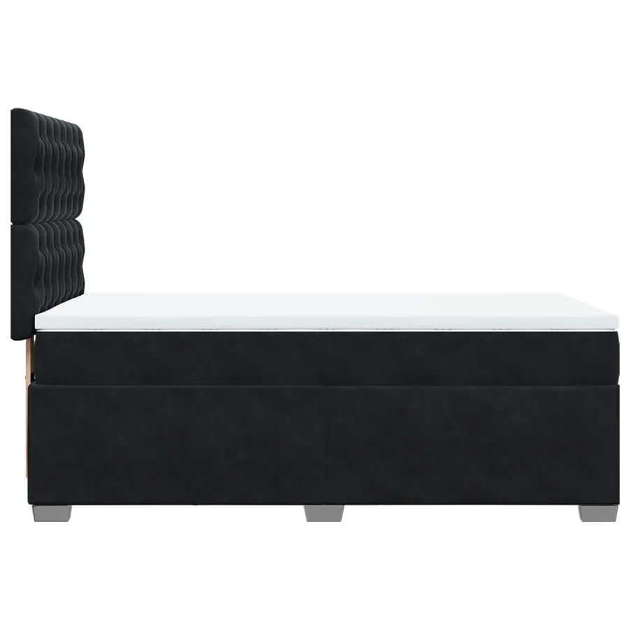 Sommier à lattes de lit avec matelas Noir 90x190 cm Velours - 9