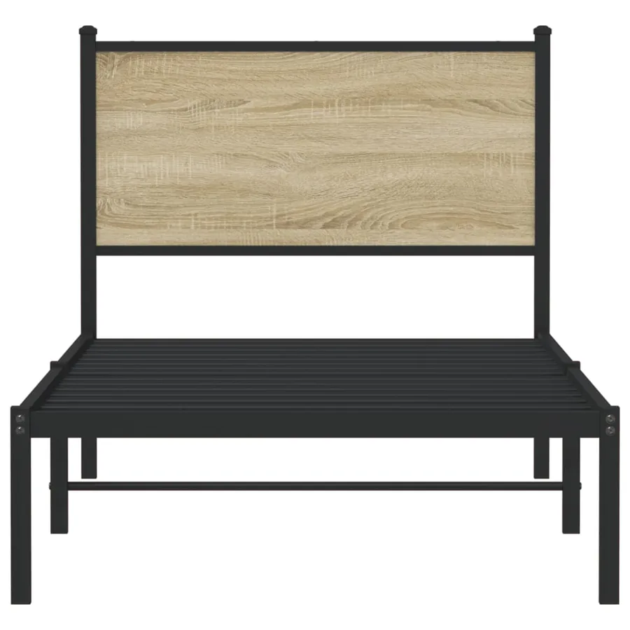 Cadre de lit en métal sans matelas chêne sonoma 75x190 cm - 5