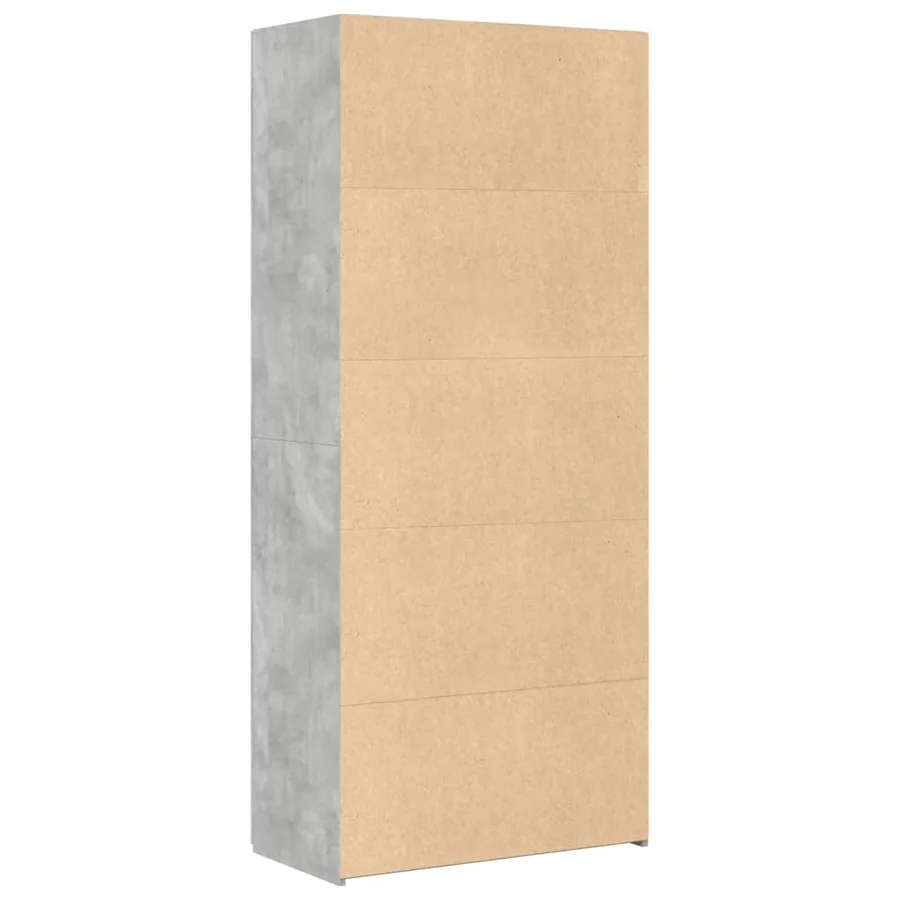 Buffet haut gris béton 80x42,5x185 cm bois d'ingénierie - 4