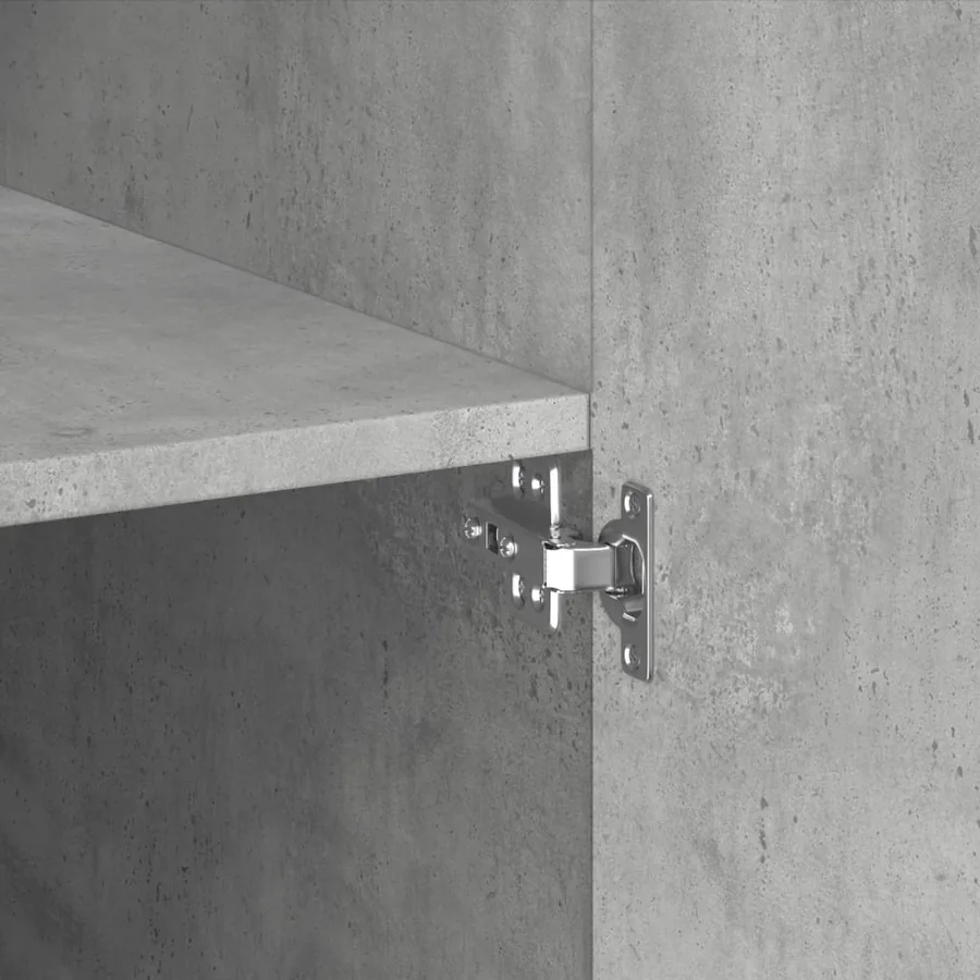 Buffet haut gris béton 80x42,5x185 cm bois d'ingénierie - 6