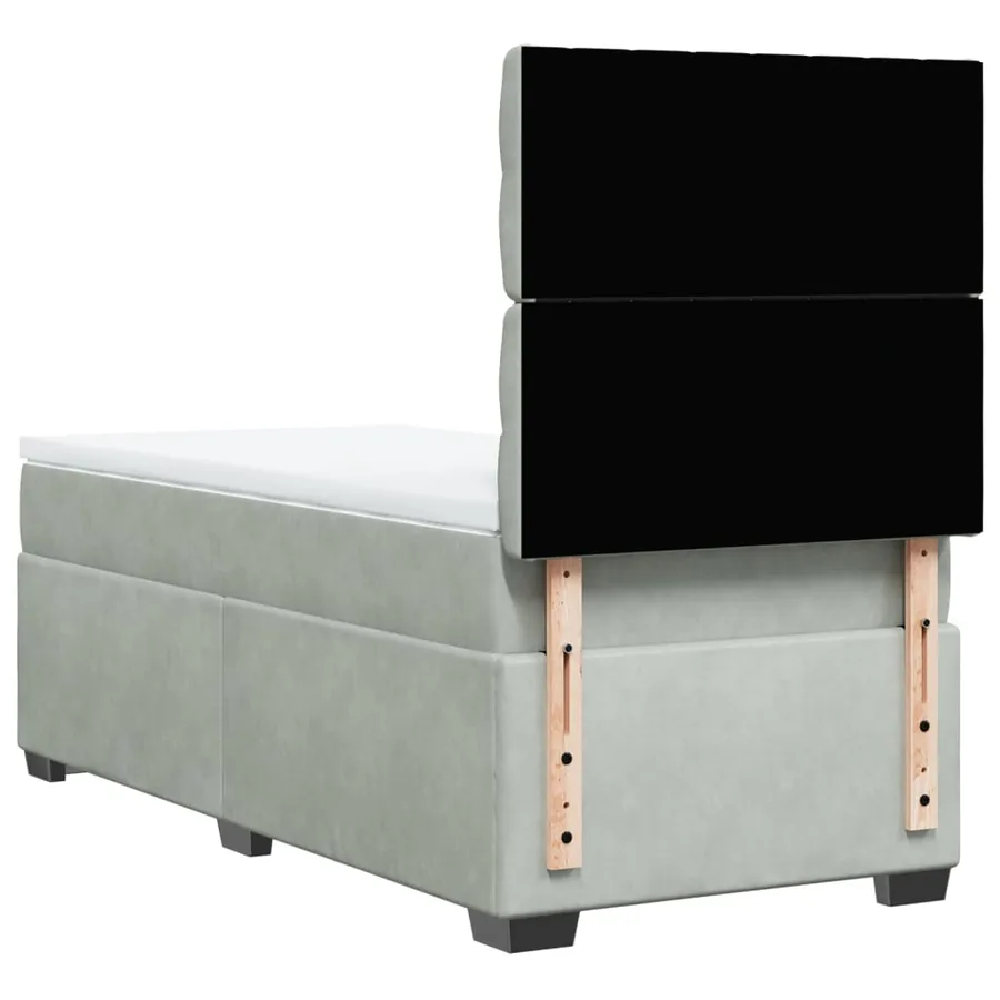 Sommier à lattes de lit et matelas Gris clair 80x200 cm Velours - 10