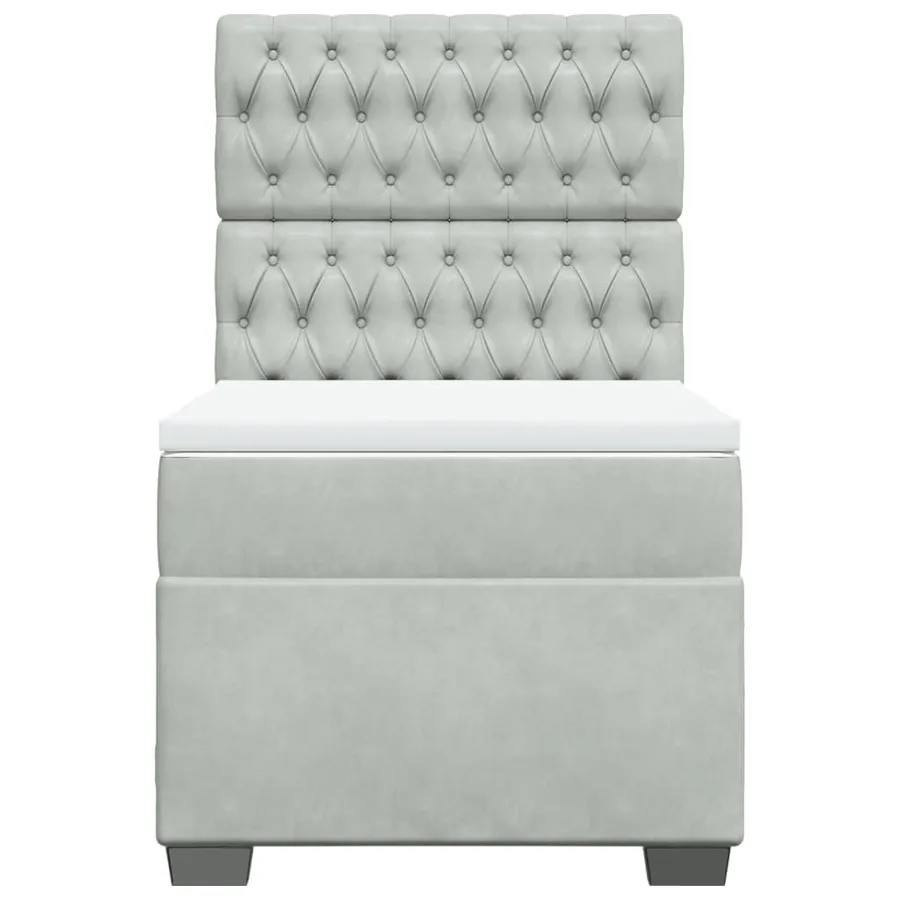 Sommier à lattes de lit et matelas Gris clair 80x200 cm Velours - 4