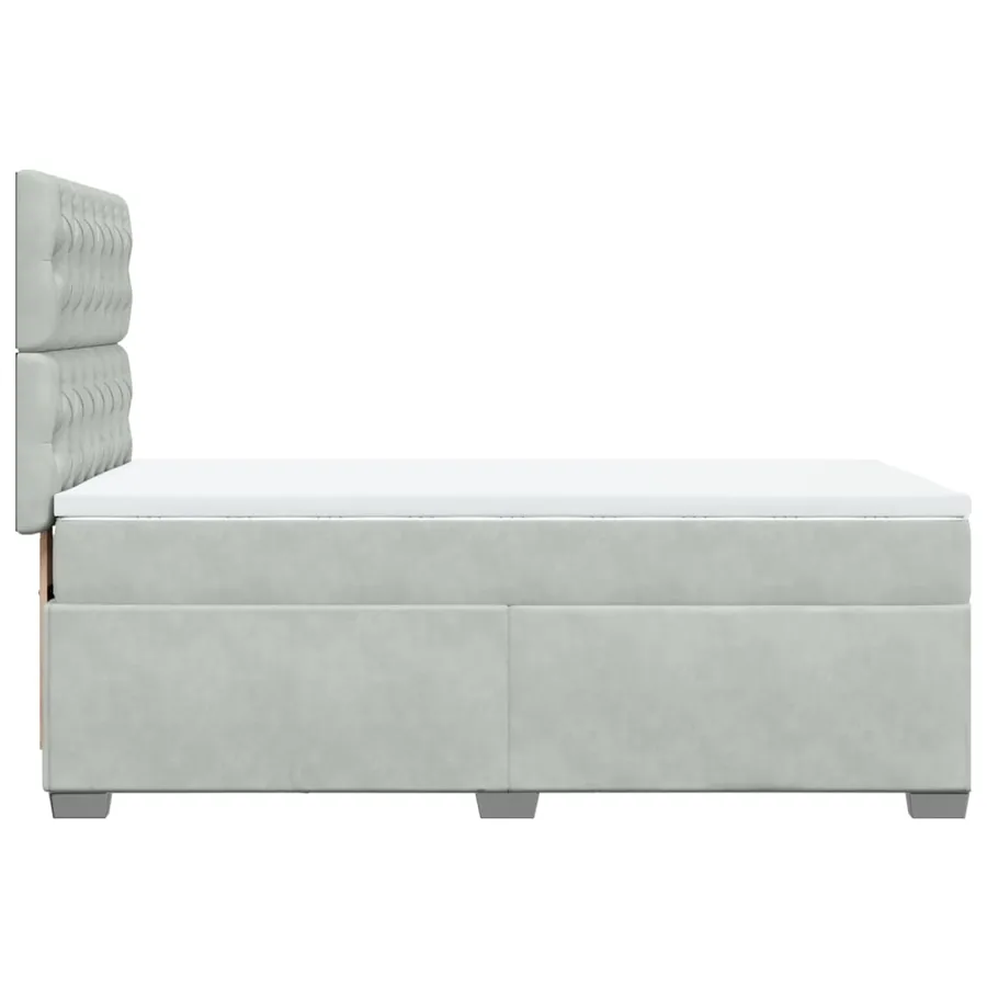 Sommier à lattes de lit et matelas Gris clair 80x200 cm Velours - 9