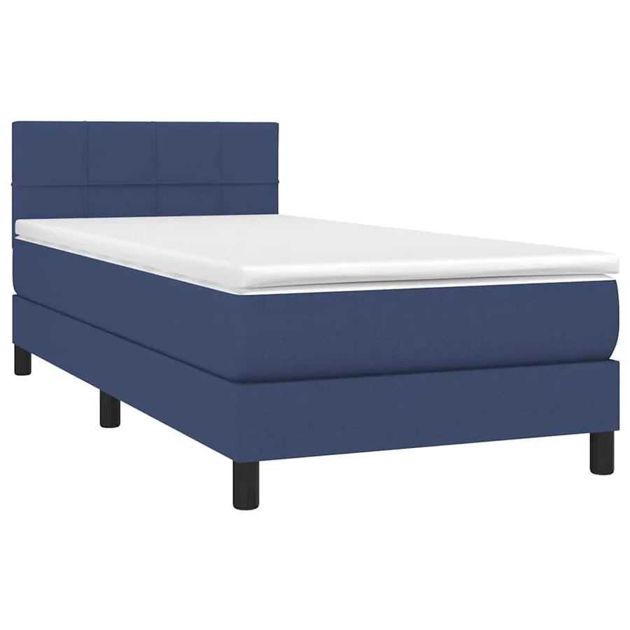 Sommier à lattes de lit avec matelas Bleu 90x190 cm Tissu - 3