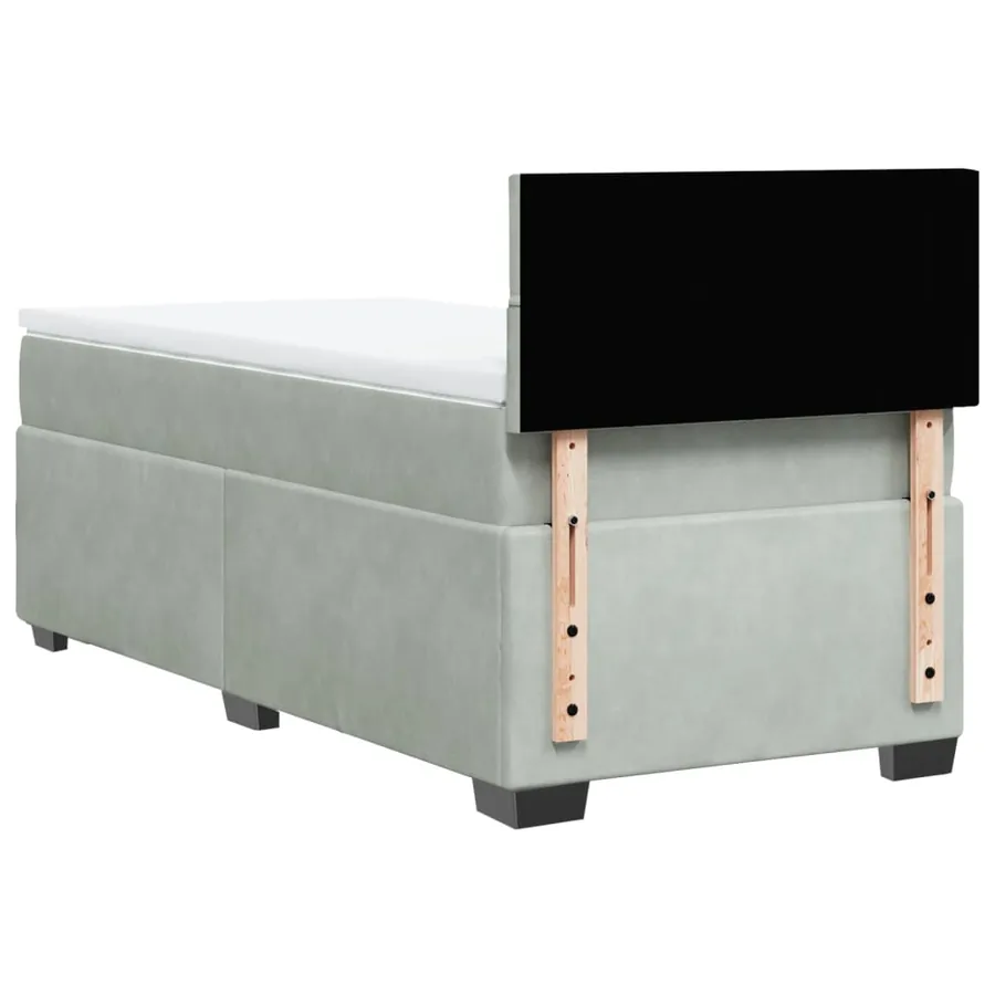 Sommier à lattes de lit et matelas Gris clair 80x200 cm Velours - 8
