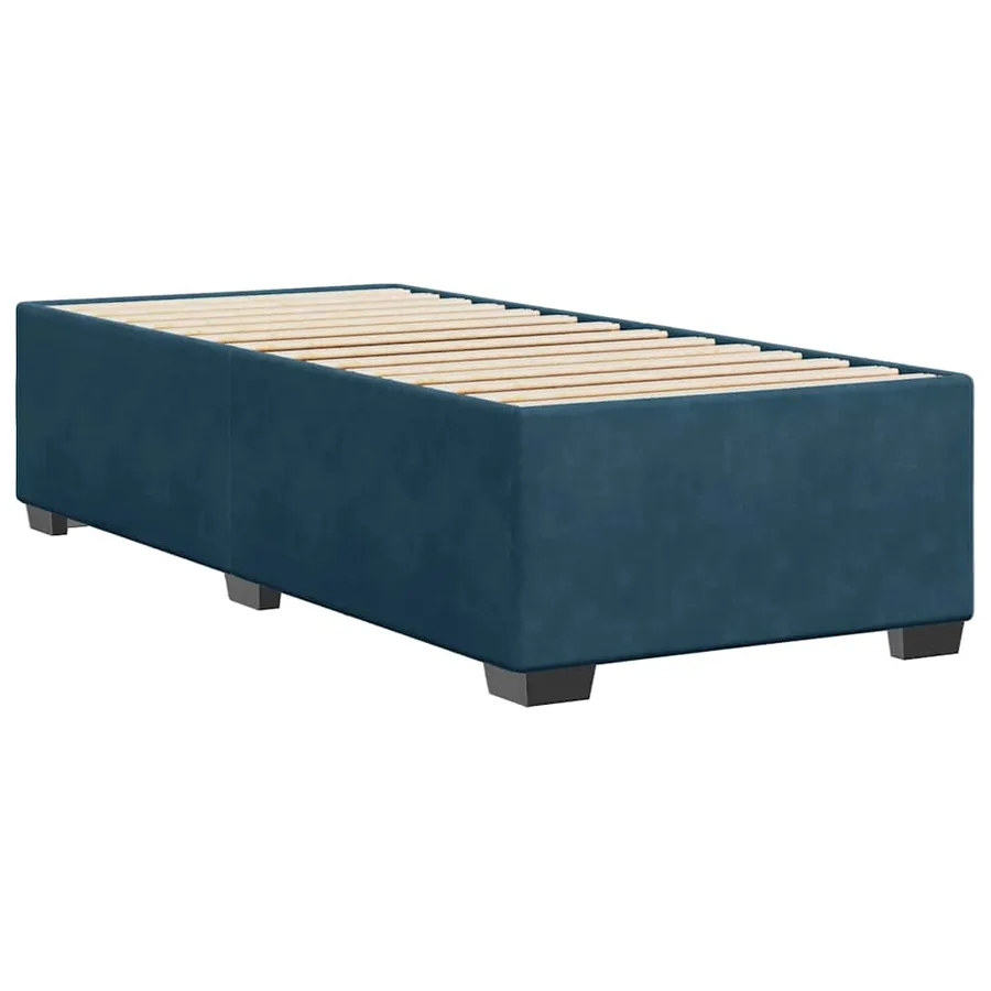 Cadre de lit sans matelas bleu 80x200 cm velours - 3