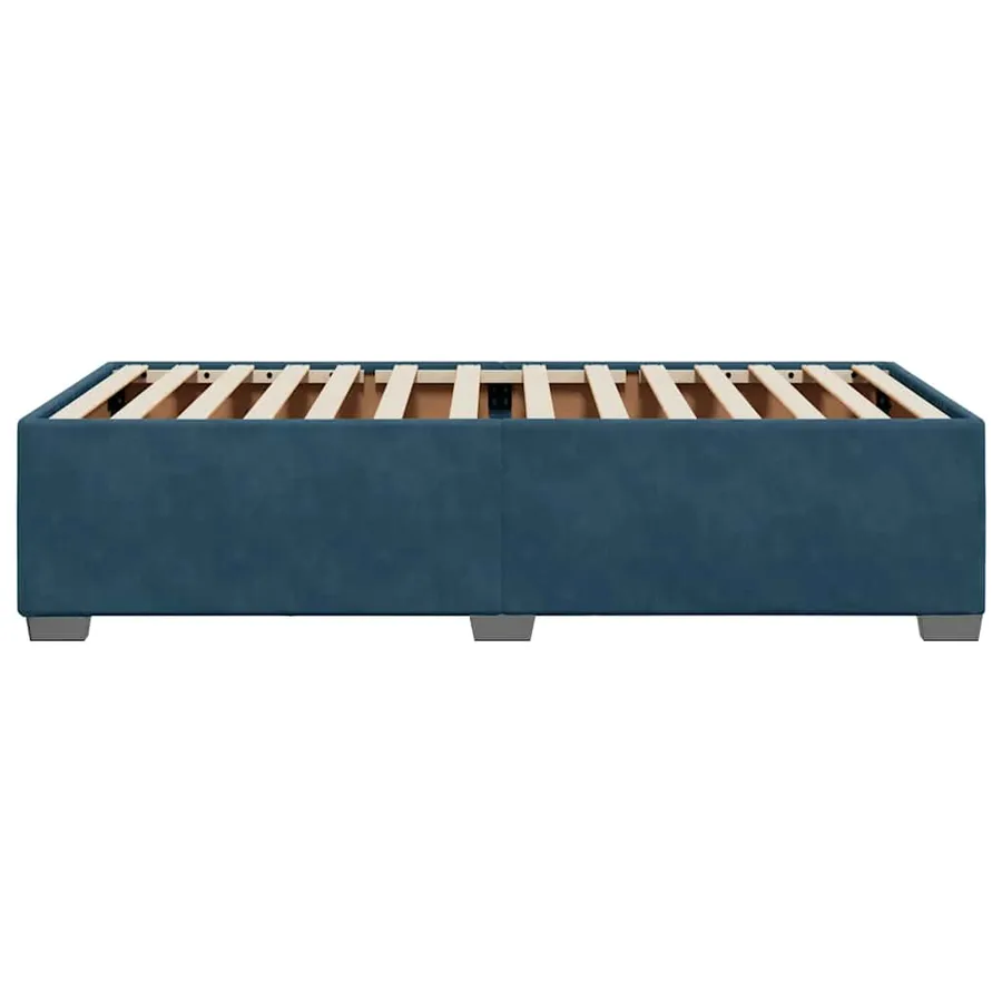 Cadre de lit sans matelas bleu 80x200 cm velours - 5