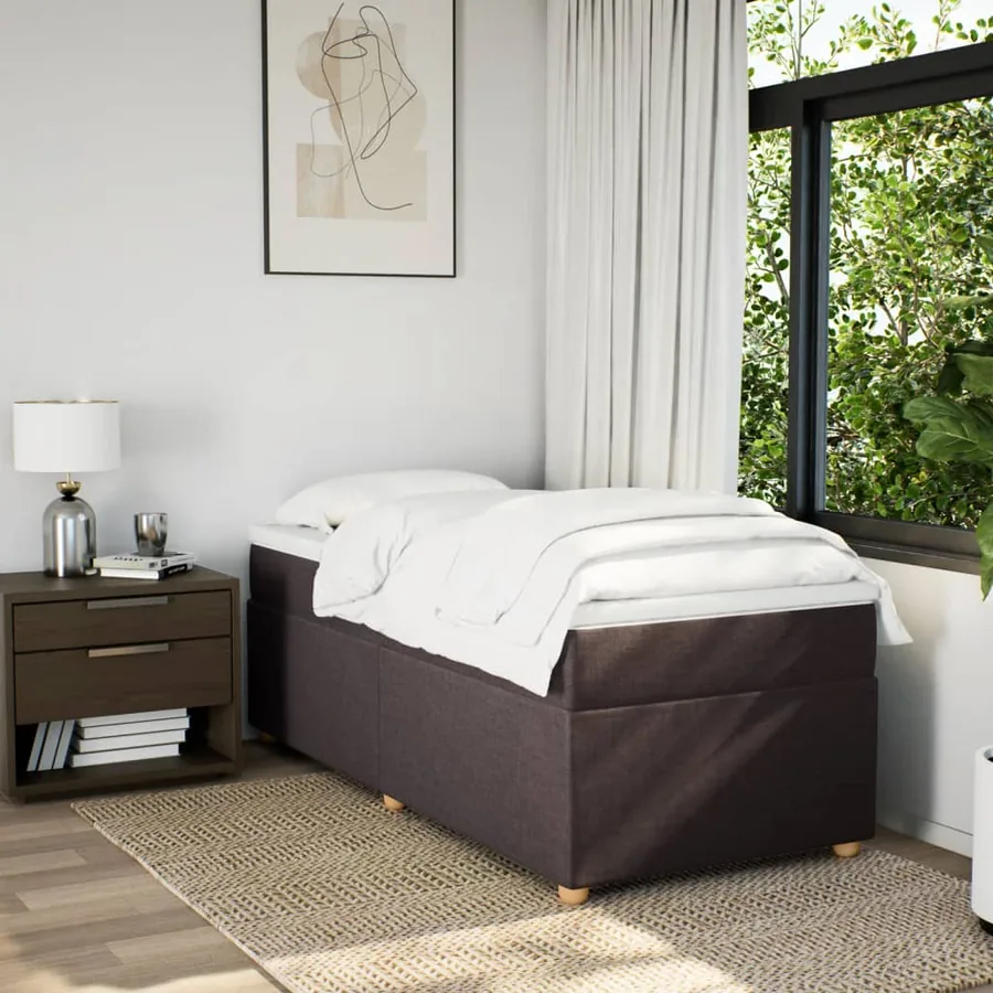 Sommier à lattes de lit avec matelas Marron foncé 100x200 cm - 3