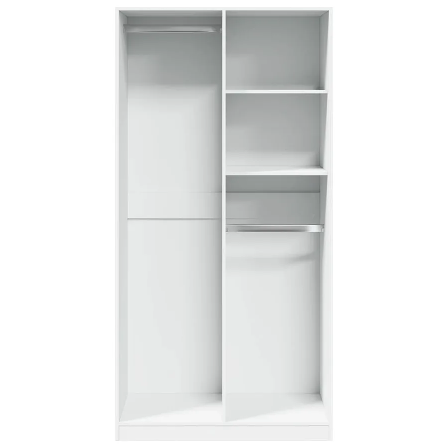 Garde-robe Blanc 100x50x200 cm Bois d'ingénierie - 4