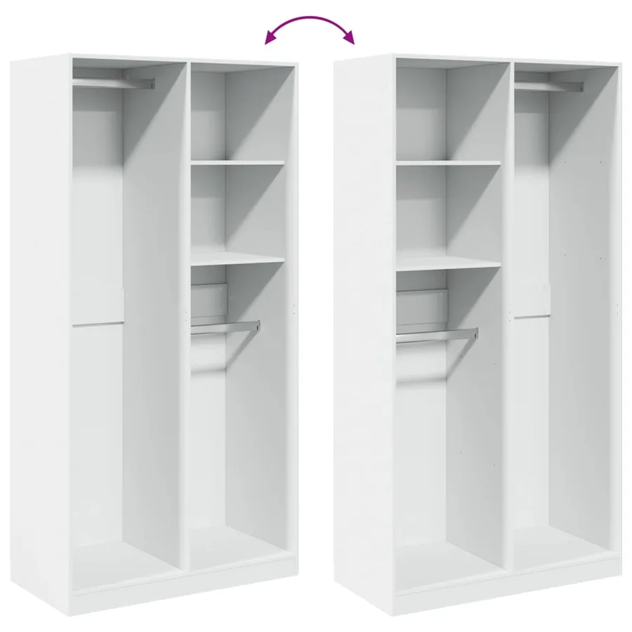 Garde-robe Blanc 100x50x200 cm Bois d'ingénierie - 7