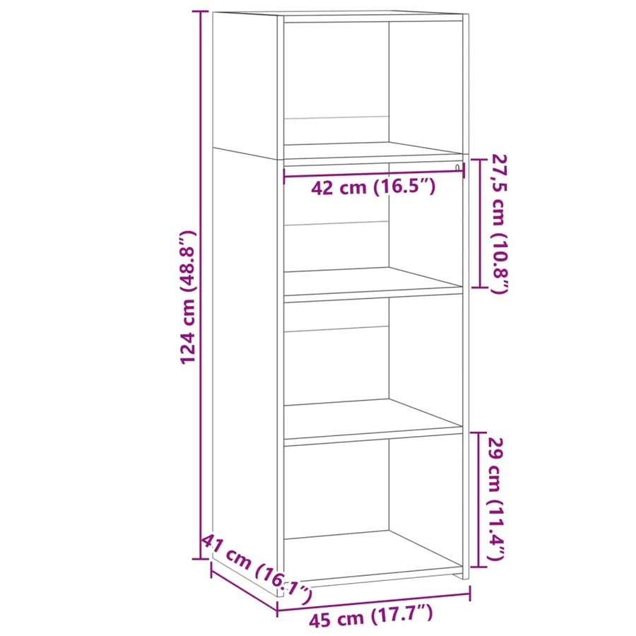 Buffet haut chêne sonoma 45x41x124 cm bois d'ingénierie - 9