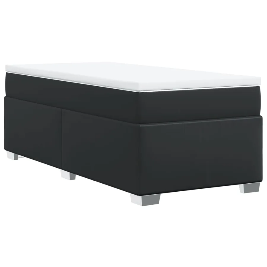 Sommier à lattes de lit avec matelas Noir 90x190 cm Similicuir - 9
