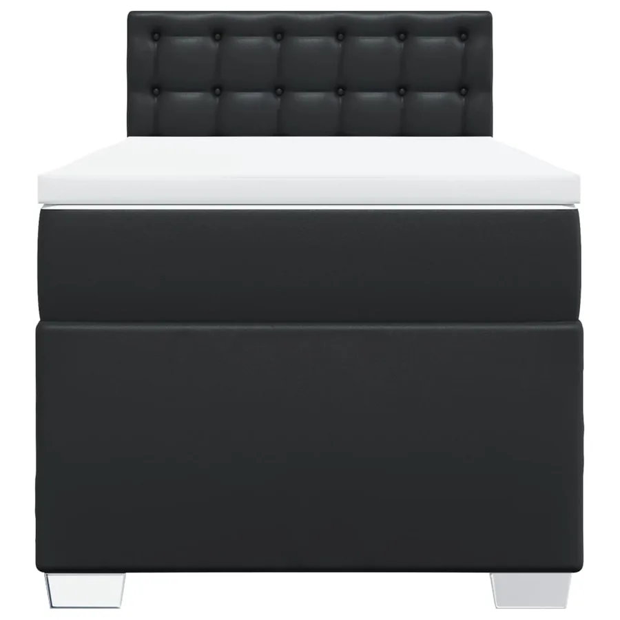 Sommier à lattes de lit avec matelas Noir 100x200 cm Similicuir - 6