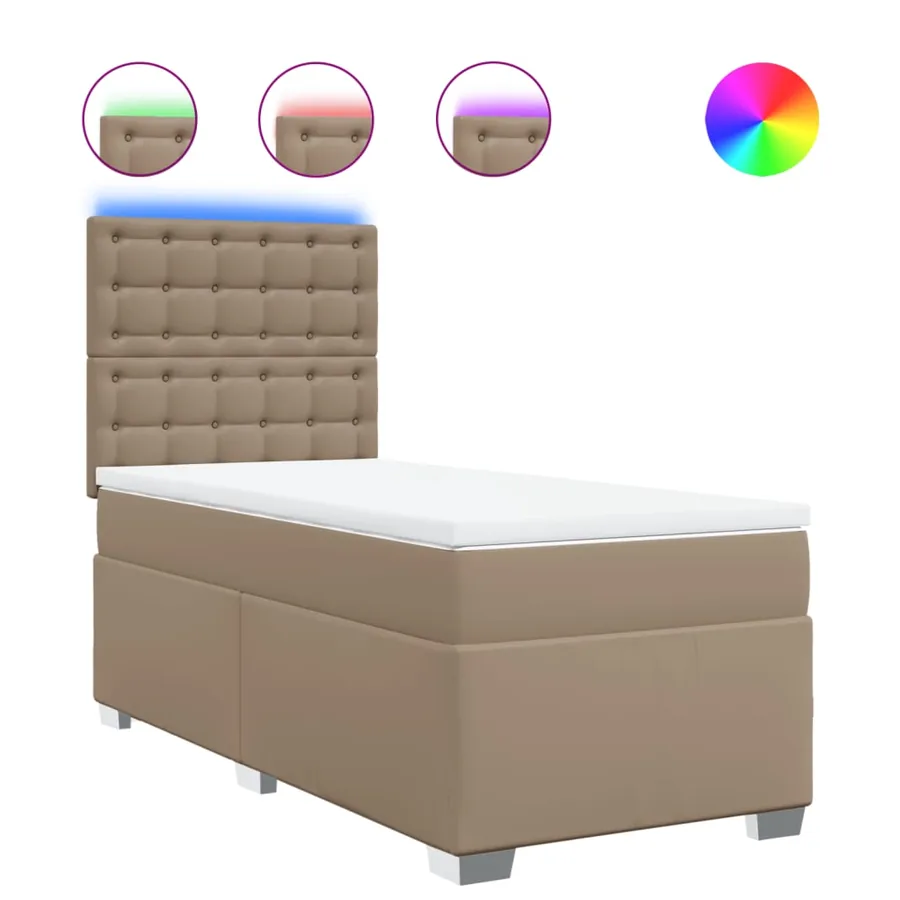 Sommier à lattes de lit avec matelas Cappuccino 100x200 cm - 2
