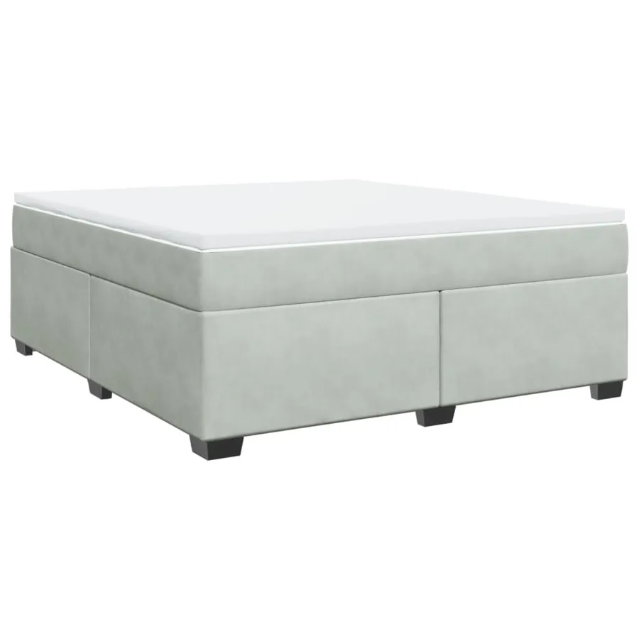 Sommier à lattes de lit et matelas Gris clair 180x200cm Velours - 2