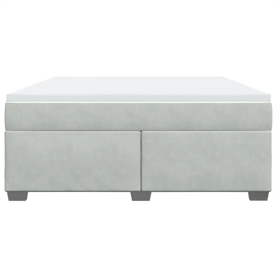 Sommier à lattes de lit et matelas Gris clair 180x200cm Velours - 4