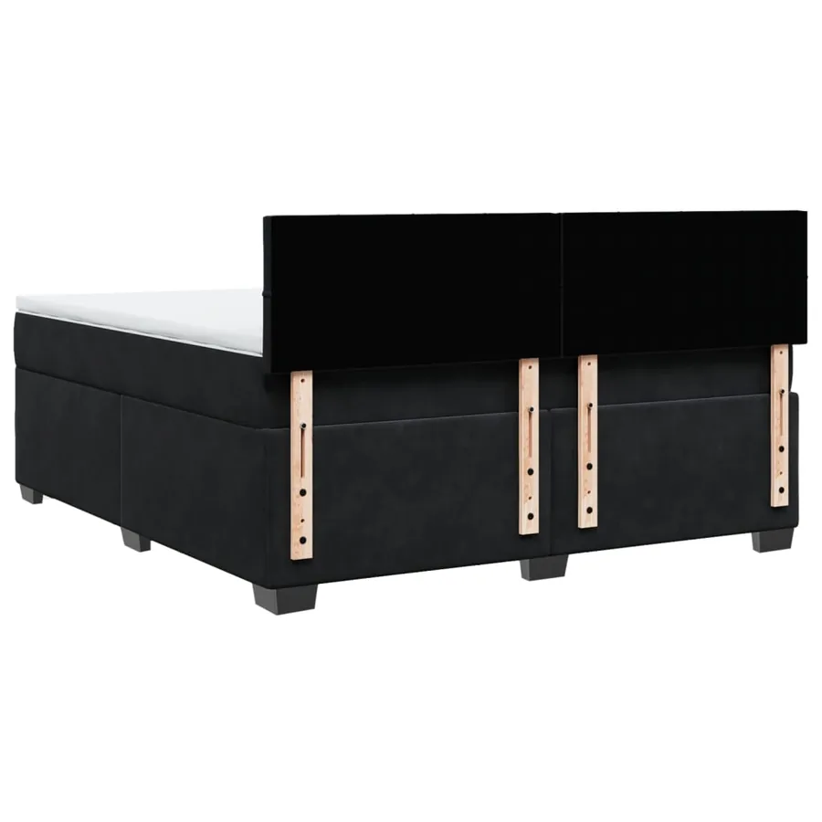 Sommier à lattes de lit avec matelas Noir 180x200 cm Velours - 10