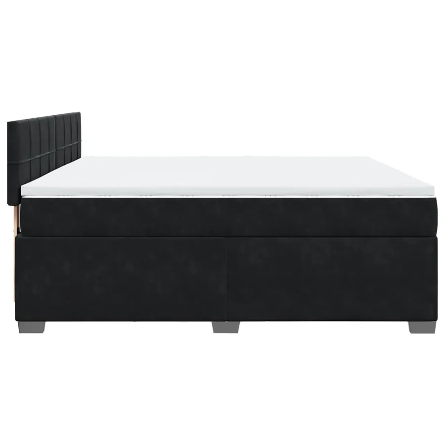 Sommier à lattes de lit avec matelas Noir 180x200 cm Velours - 9