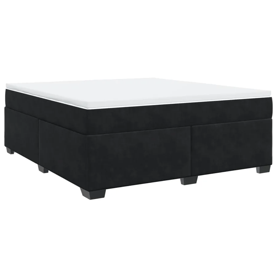 Sommier à lattes de lit avec matelas Noir 180x200 cm Velours - 2