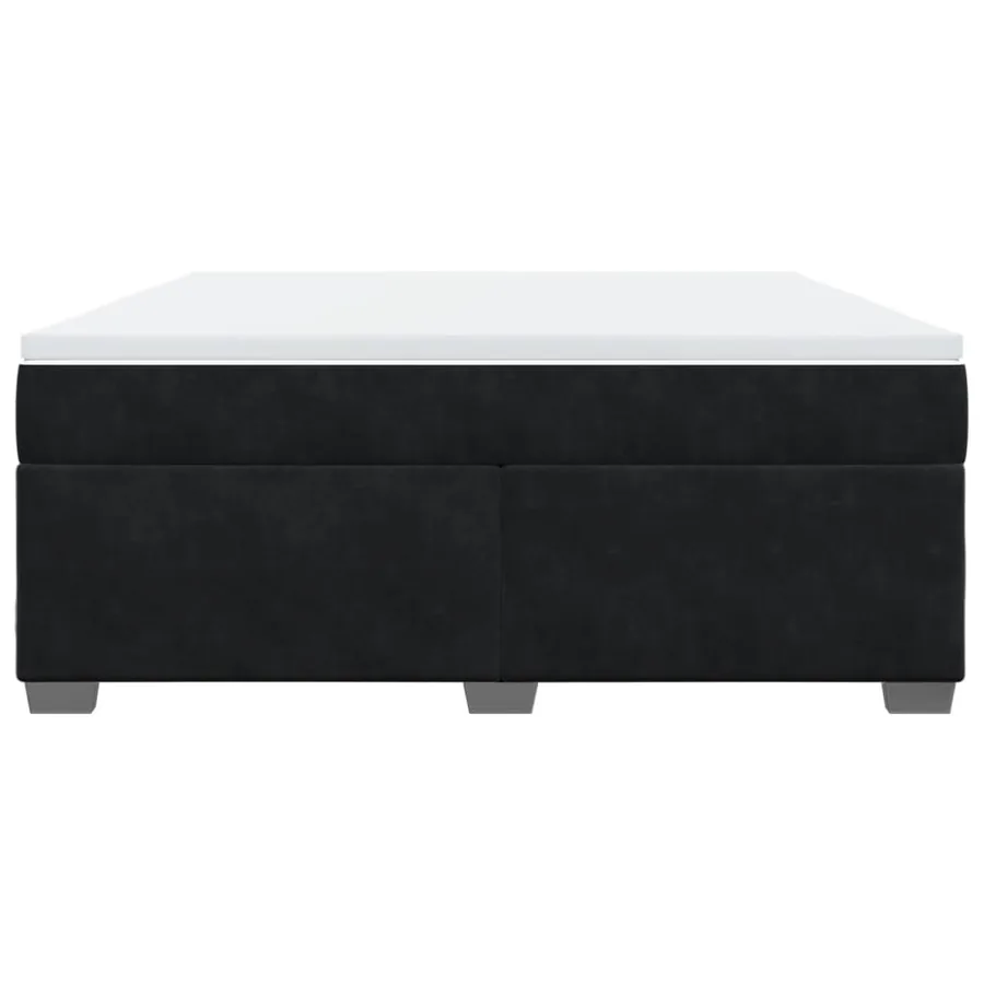 Sommier à lattes de lit avec matelas Noir 180x200 cm Velours - 4