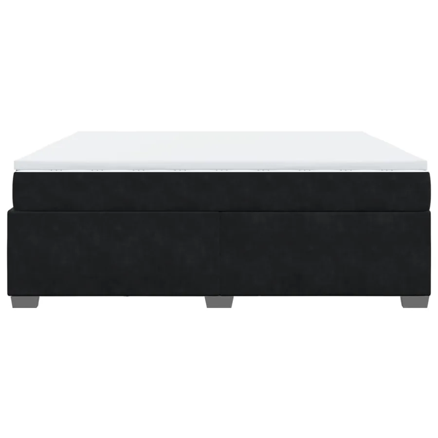 Sommier à lattes de lit avec matelas Noir 180x200 cm Velours - 8