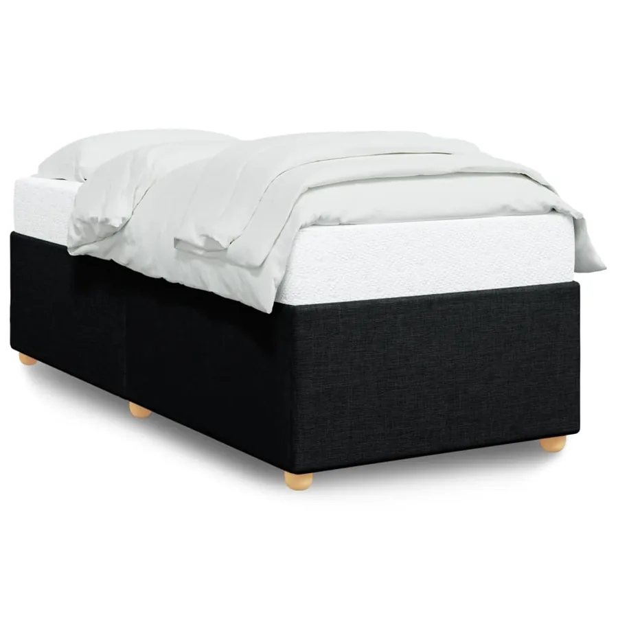 Cadre de lit sans matelas noir 90x190 cm tissu - 2