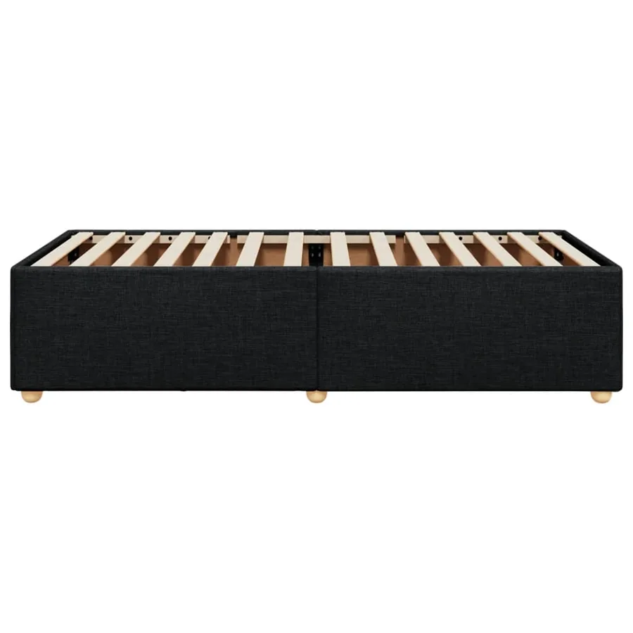 Cadre de lit sans matelas noir 90x190 cm tissu - 5