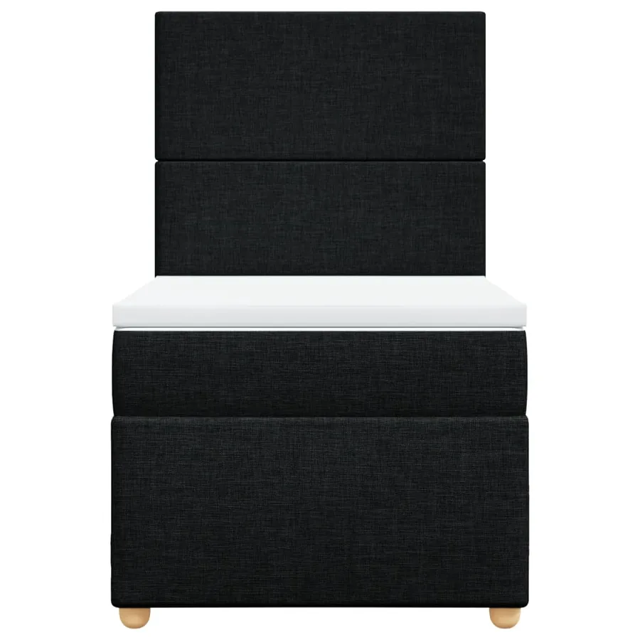 Sommier à lattes de lit avec matelas Noir 90x190 cm Tissu - 4