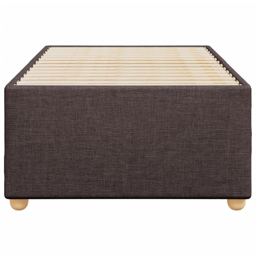 Cadre de lit sans matelas marron foncé 100x200 cm tissu - 4