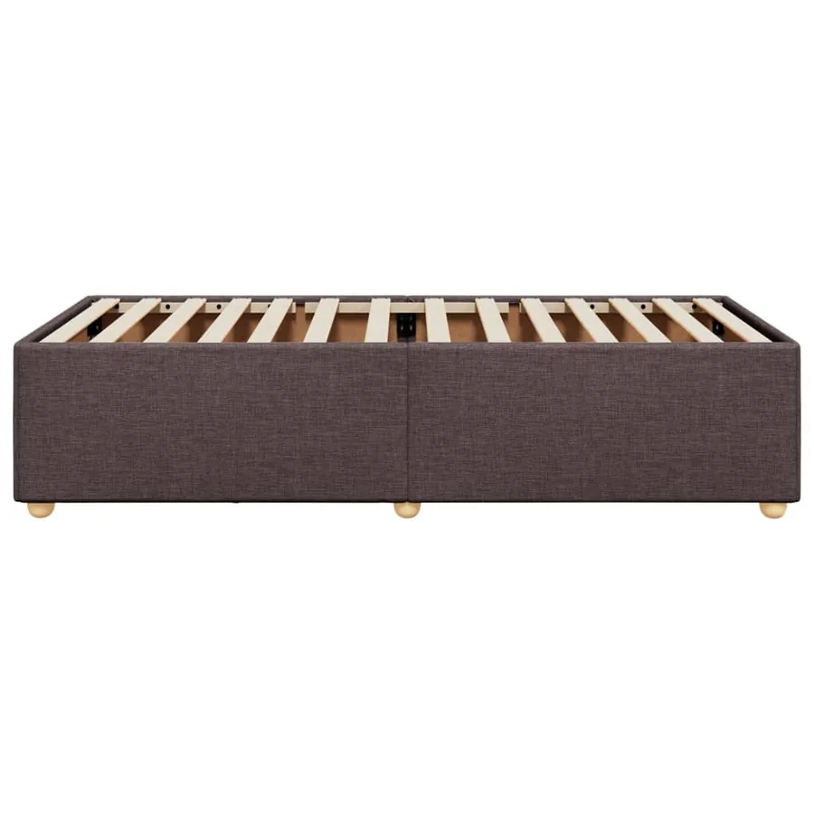 Cadre de lit sans matelas marron foncé 100x200 cm tissu - 5