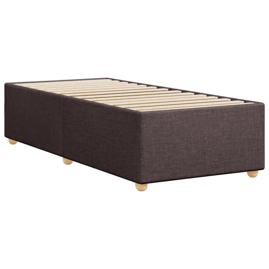 Cadre de lit sans matelas marron foncé 100x200 cm tissu - 6