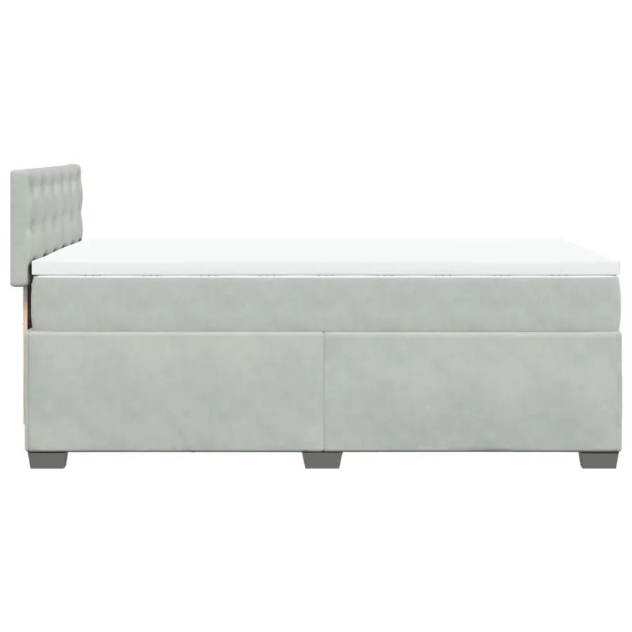 Sommier à lattes de lit et matelas Gris clair 90x200 cm Velours - 7