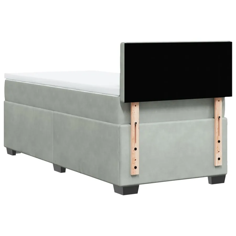 Sommier à lattes de lit et matelas Gris clair 90x200 cm Velours - 8