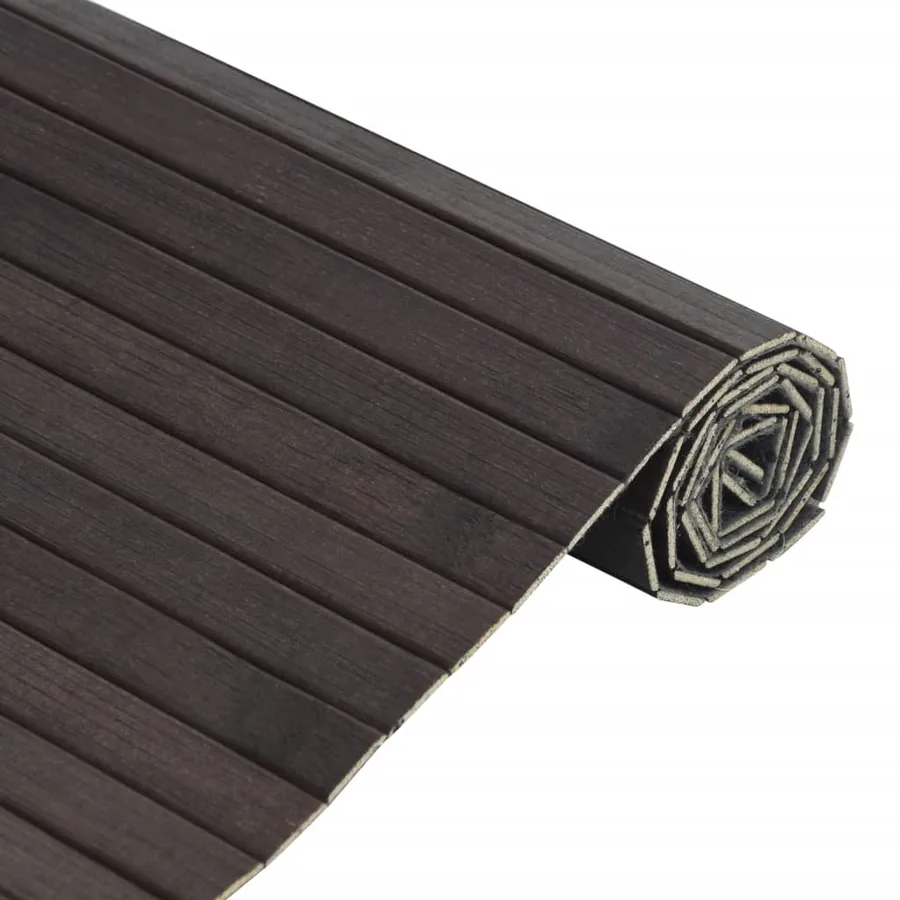 Tapis rectangulaire marron foncé 70x300 cm bambou - 4