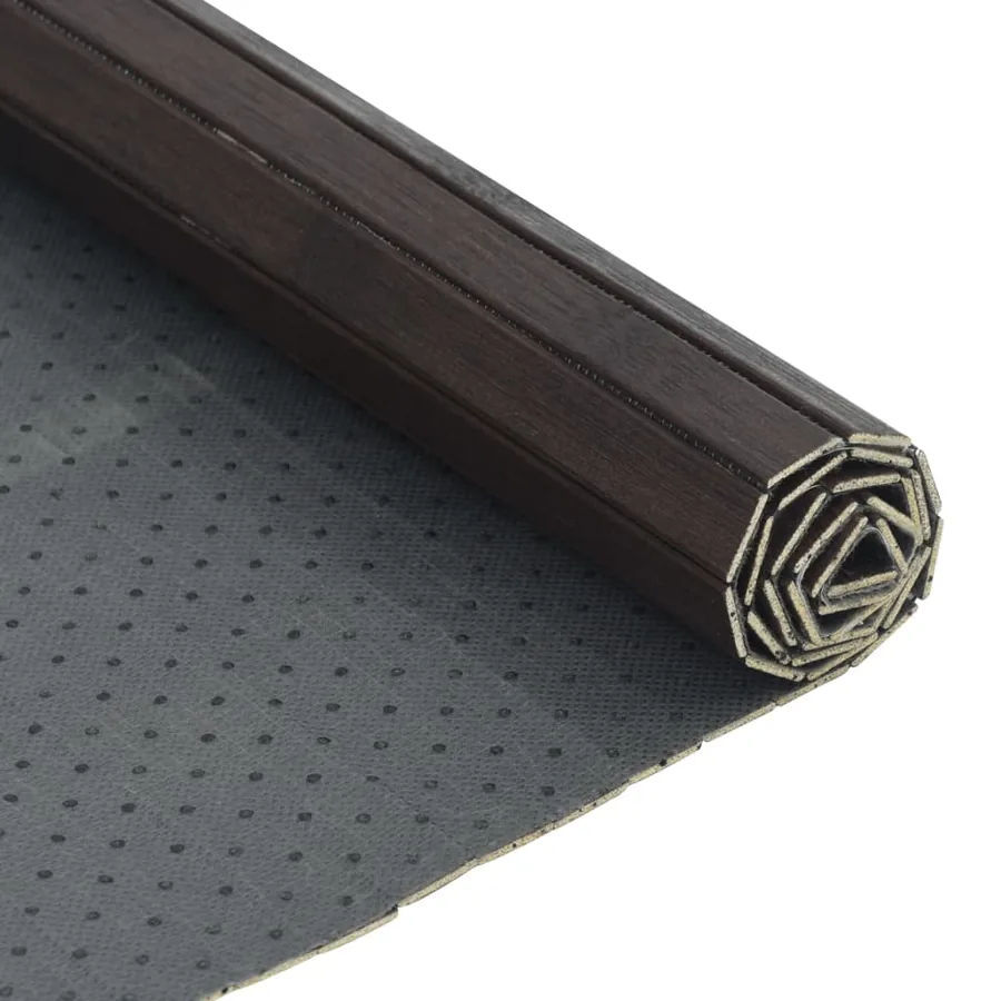Tapis rectangulaire marron foncé 70x300 cm bambou - 5