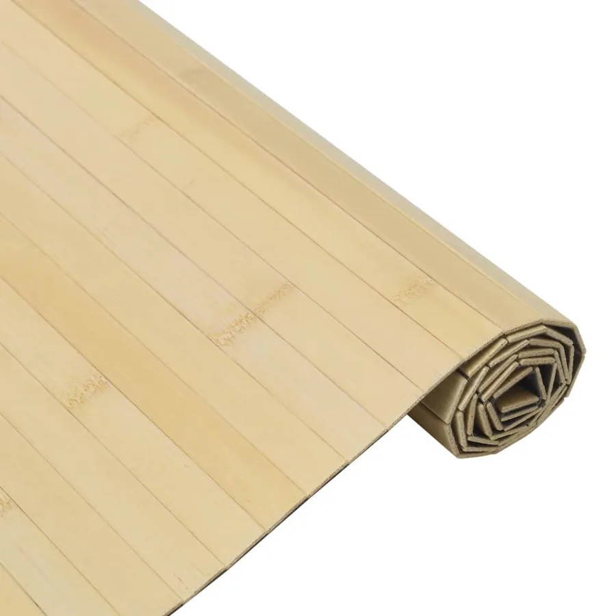 Tapis rectangulaire naturel clair 60x400 cm bambou - 4