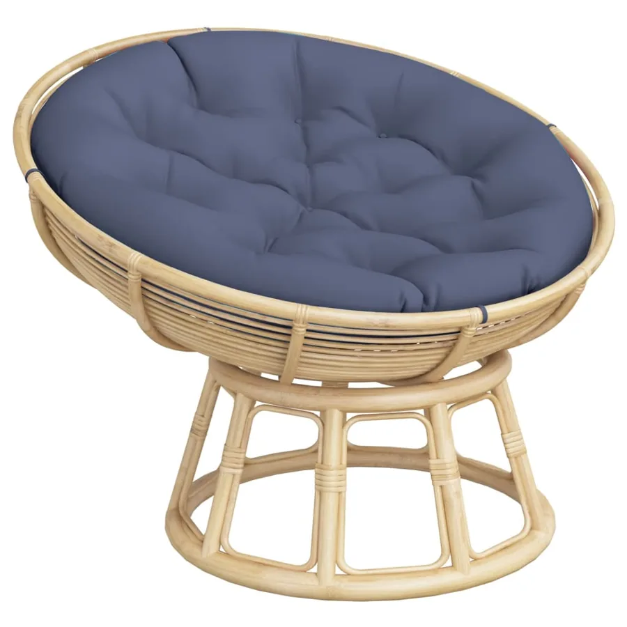 Coussin rond bleu marine Ø 100x11 cm tissu oxford - 3